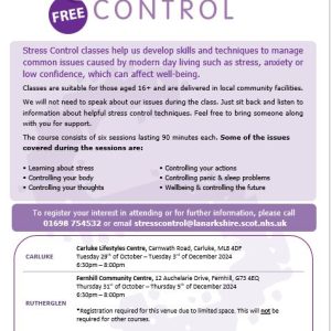 NHS Lanarkshire Stress Control Class