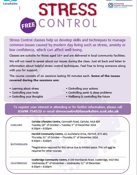 NHS Lanarkshire Stress Control Class