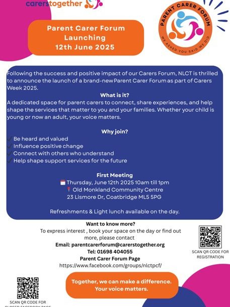 North Lanarkshire Carers Together – Parent Carer Forum North Lanarkshire Carers Together – Parent Carer Forum